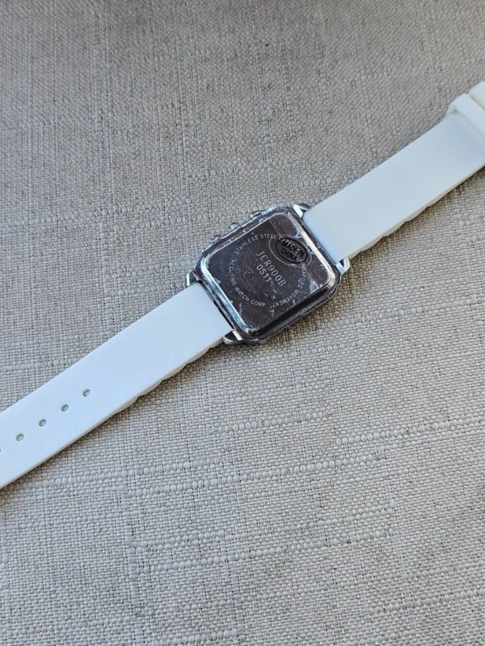 Share Fashion Wristwatch Crystals Accent Bezel Silver Tone Case Analog Quartz Wa - Picture 10 of 11
